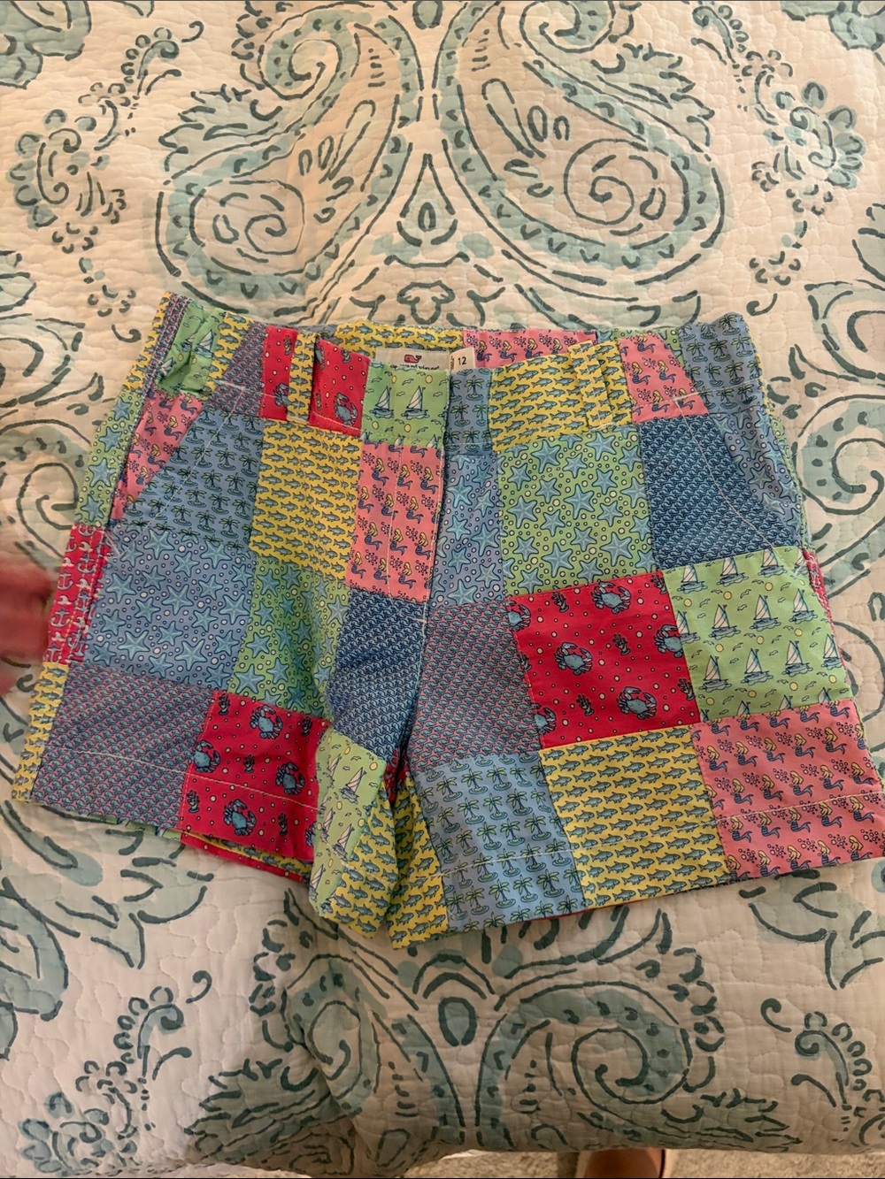 Vineyard Vines Patchwork-Print Shorts in Red, Pink, Blue, Green, Yellow